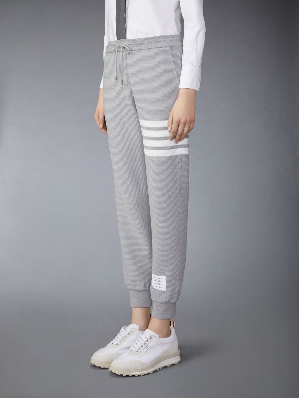 Thom Browne Light Ottoman Rib 4-Bar Donna Pantaloni Tuta Grigie | GNZ43O79984