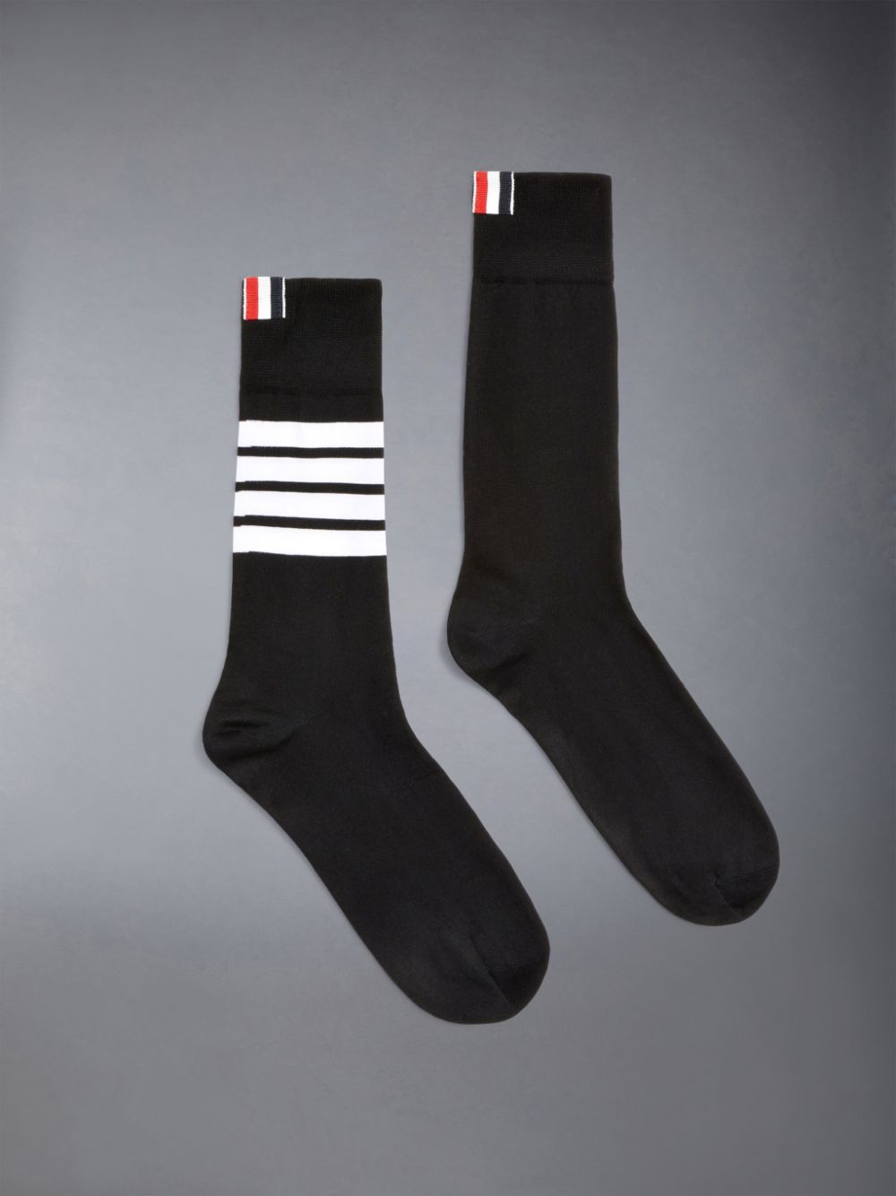 Thom Browne Lightweight Cotton 4-Bar Mid-calf Uomo Calzini Nere | ZZI99J50739