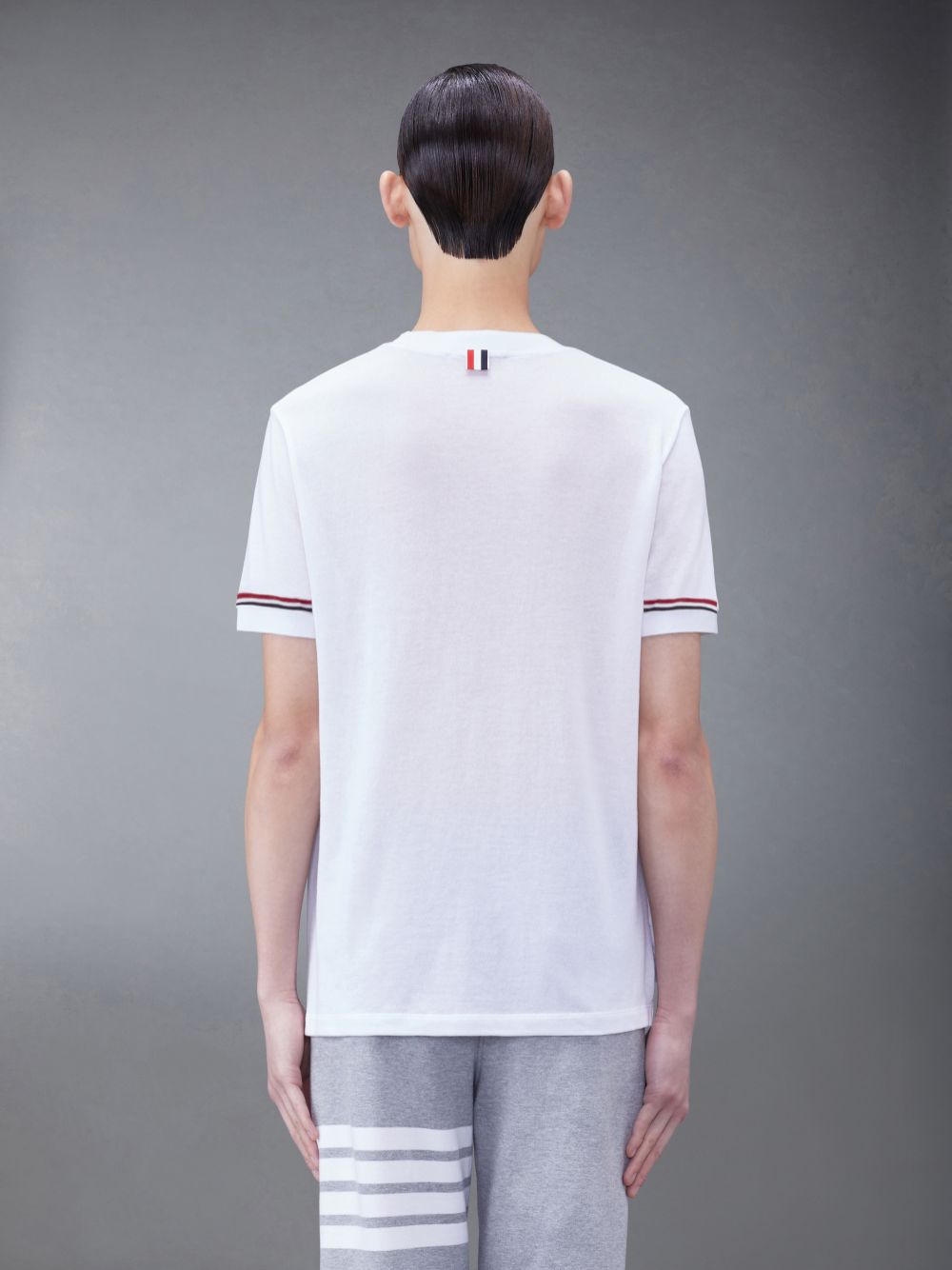 Thom Browne Lightweight Cotton Short Sleeve Striped Uomo Magliette Bianche | IUN05U43514