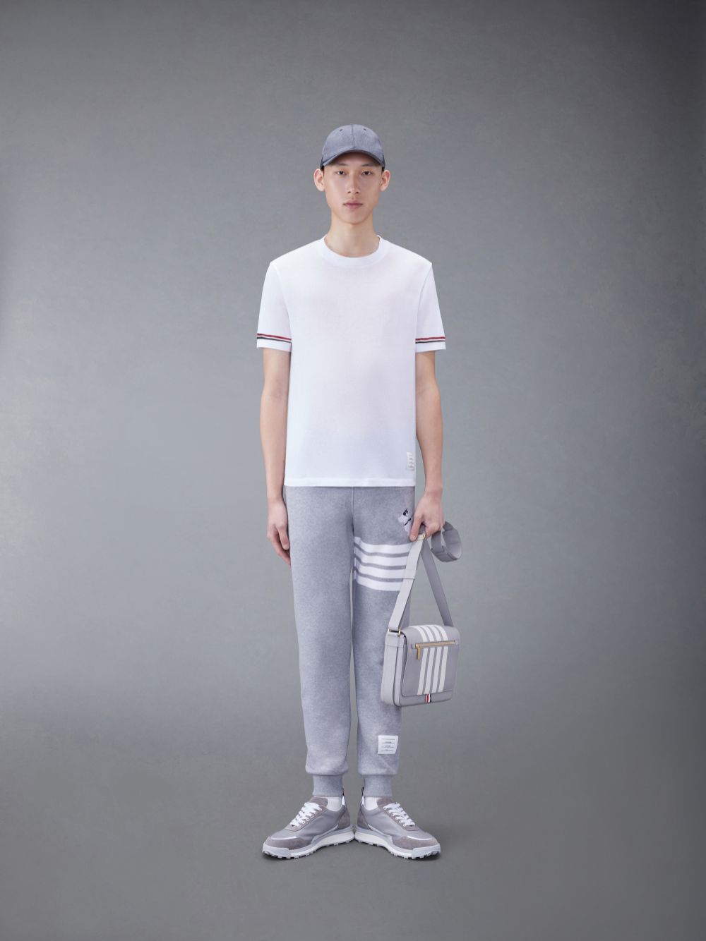 Thom Browne Lightweight Cotton Short Sleeve Striped Uomo Magliette Bianche | IUN05U43514