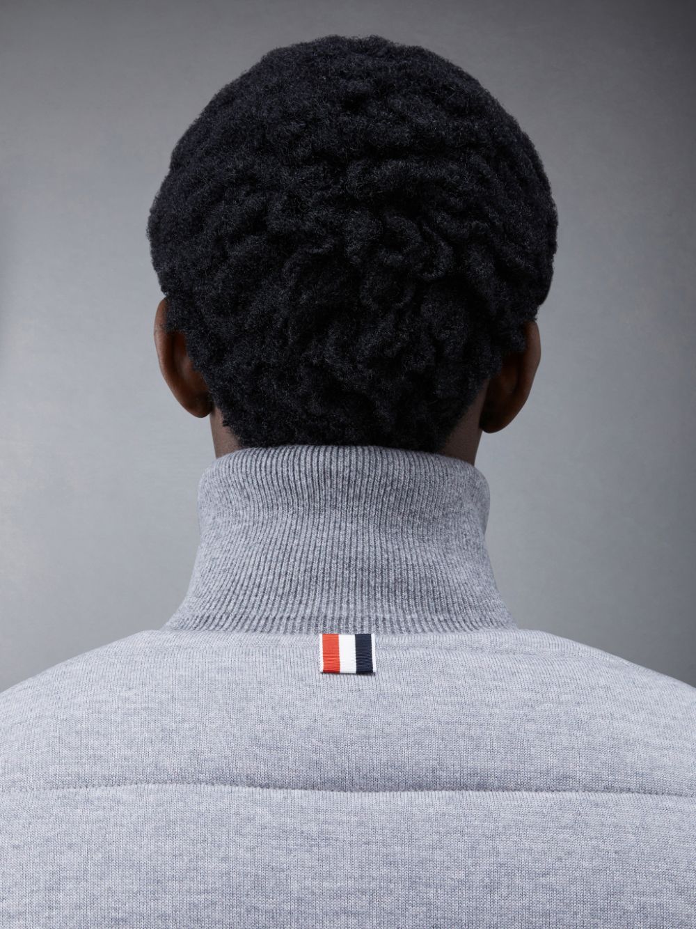 Thom Browne MERINO AND JERSEY PADDED REVERSIBLE 4-BAR FUNNEL NECK Uomo Giacche Grigie | MPD24G44320