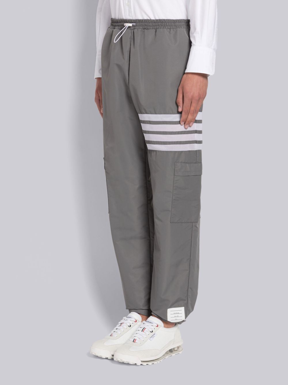 Thom Browne MILITARY RIPSTOP MESH 4-BAR PACKABLE Uomo Pantaloni Grigie | JDL86P61937