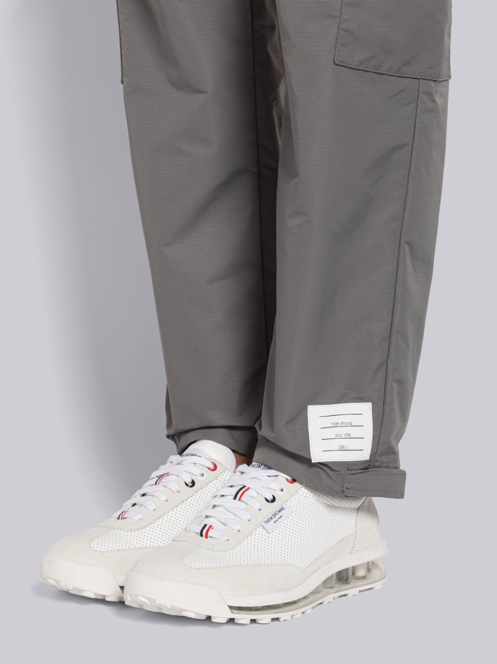 Thom Browne MILITARY RIPSTOP MESH 4-BAR PACKABLE Uomo Pantaloni Grigie | JDL86P61937