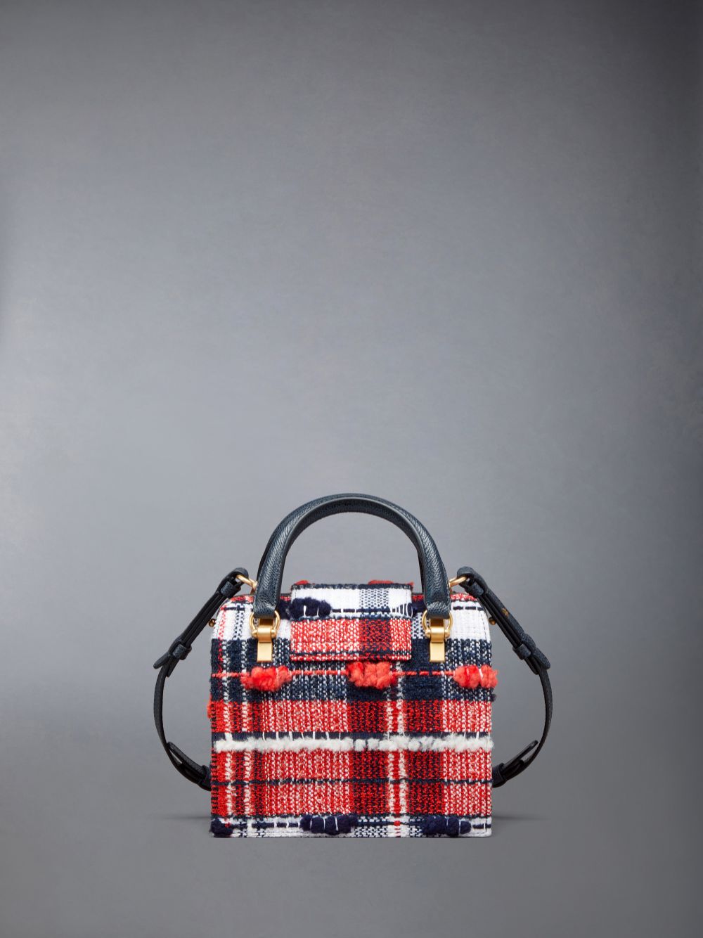 Thom Browne Madras Pouf Tweed Mrs. Mini Donna Borse Tote Rosse | IMH67G21818