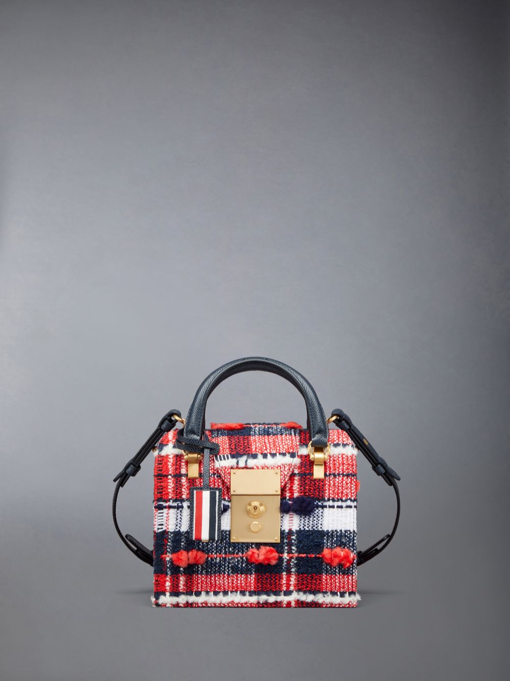 Thom Browne Madras Pouf Tweed Mrs. Mini Donna Borse Tote Rosse | IMH67G21818