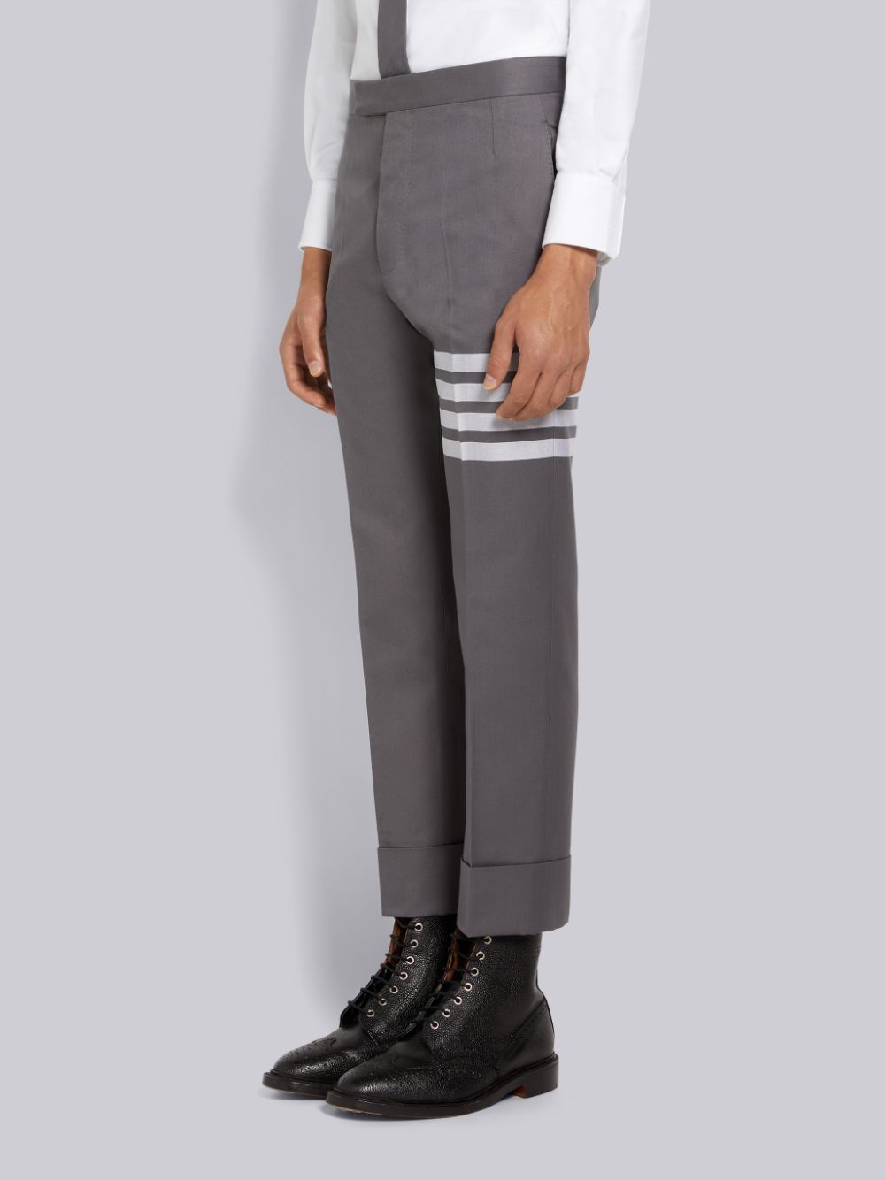 Thom Browne Medium Cotton Suiting Engineered 4-Bar Classic Uomo Pantaloni Grigie | YGQ80F32811