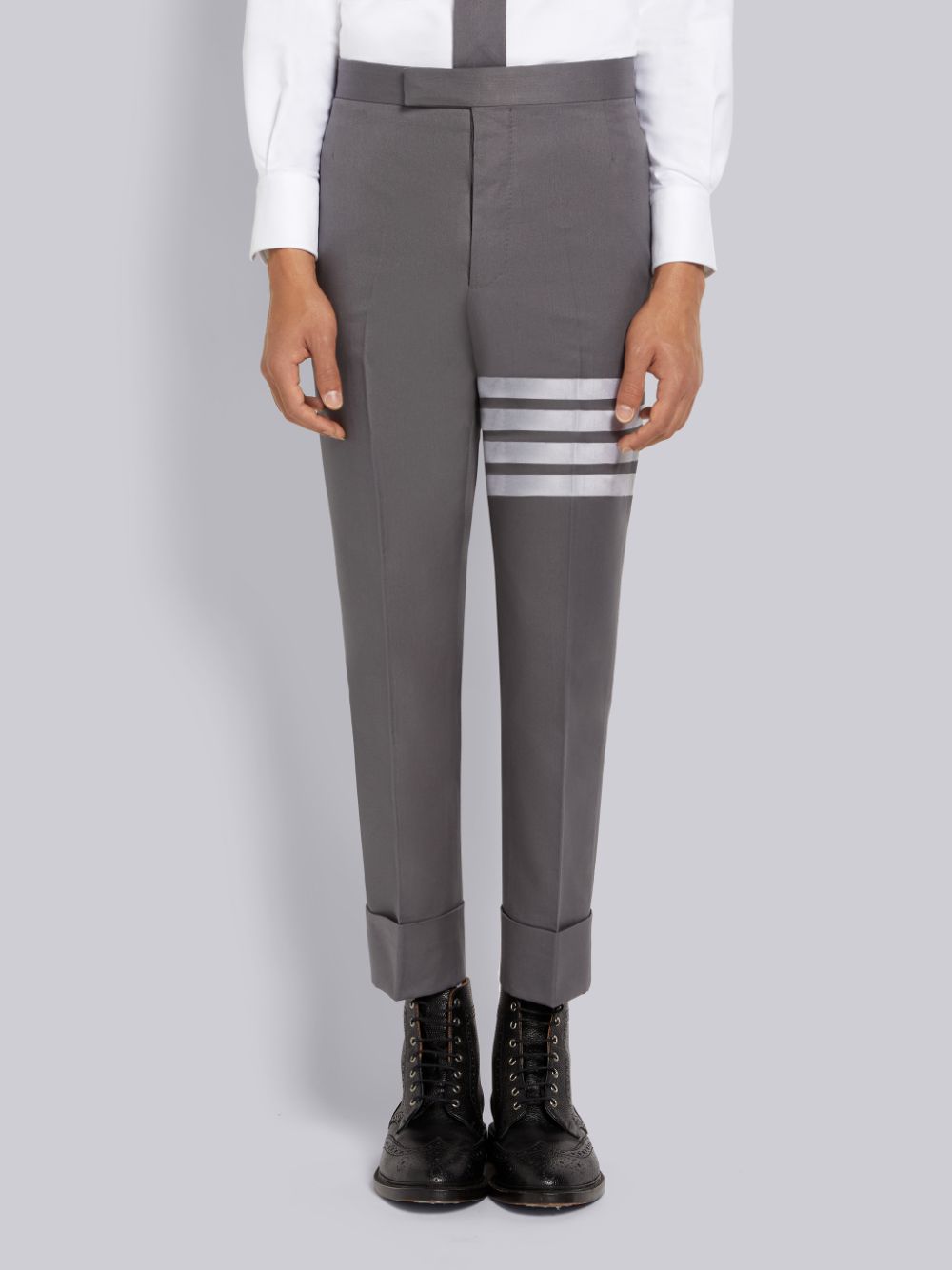 Thom Browne Medium Cotton Suiting Engineered 4-Bar Classic Uomo Pantaloni Grigie | YGQ80F32811