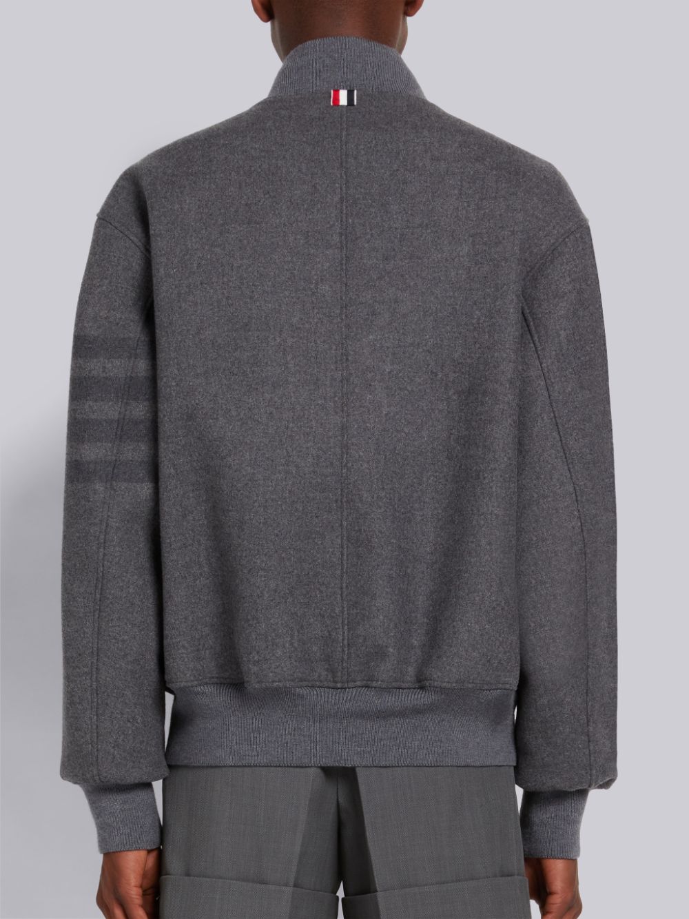 Thom Browne Medium Double Face Melton 4-Bar Oversized Blouson Uomo Giacche Grigie | STY38P71621