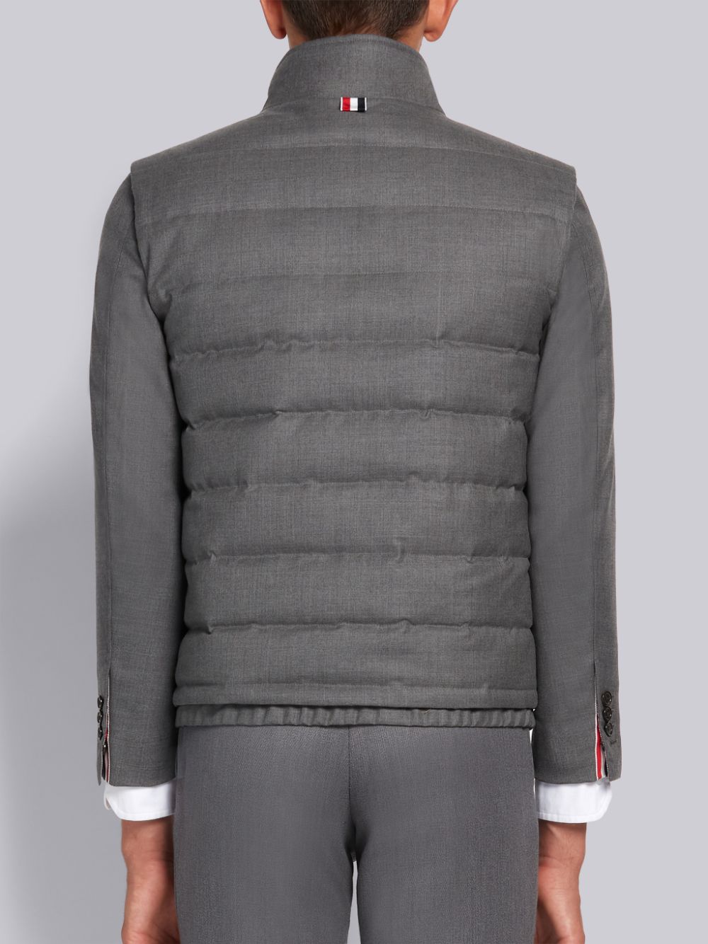 Thom Browne Medium Down Filled Super 120s Twill Ski Uomo Gilet Grigie | ZJJ80U06842