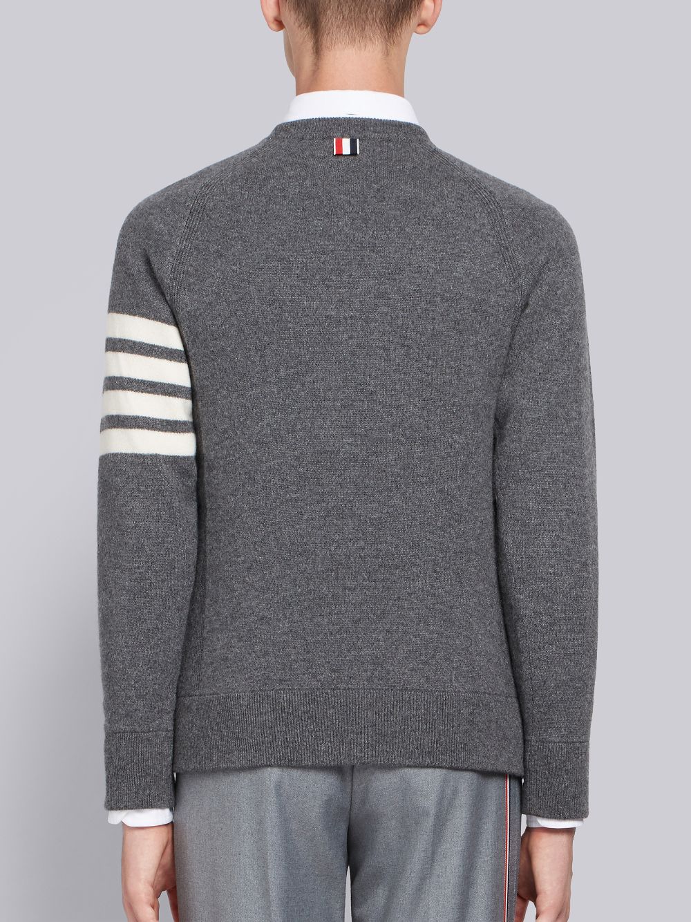 Thom Browne Medium French Terry Cashmere 4-Bar Crewneck Uomo Pullover Grigie | HYG86O64635