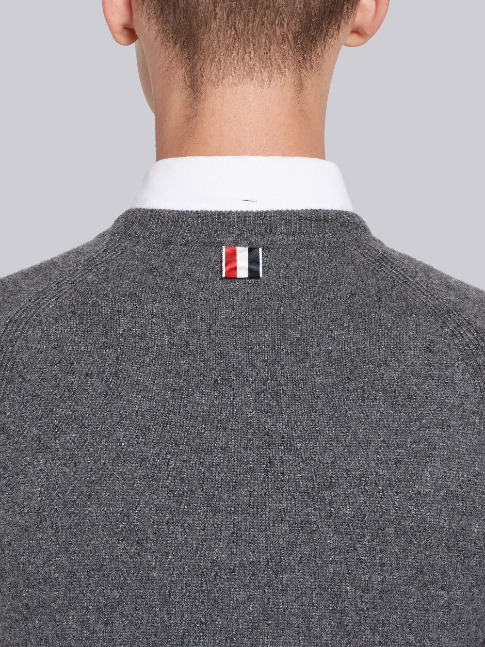 Thom Browne Medium French Terry Cashmere 4-Bar Crewneck Uomo Pullover Grigie | HYG86O64635