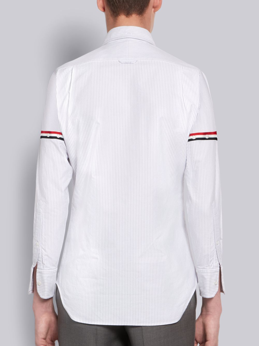 Thom Browne Medium Oxford Cotton University Stripe Grosgrain Armband Uomo Camicie Bianche | PWT46J42334