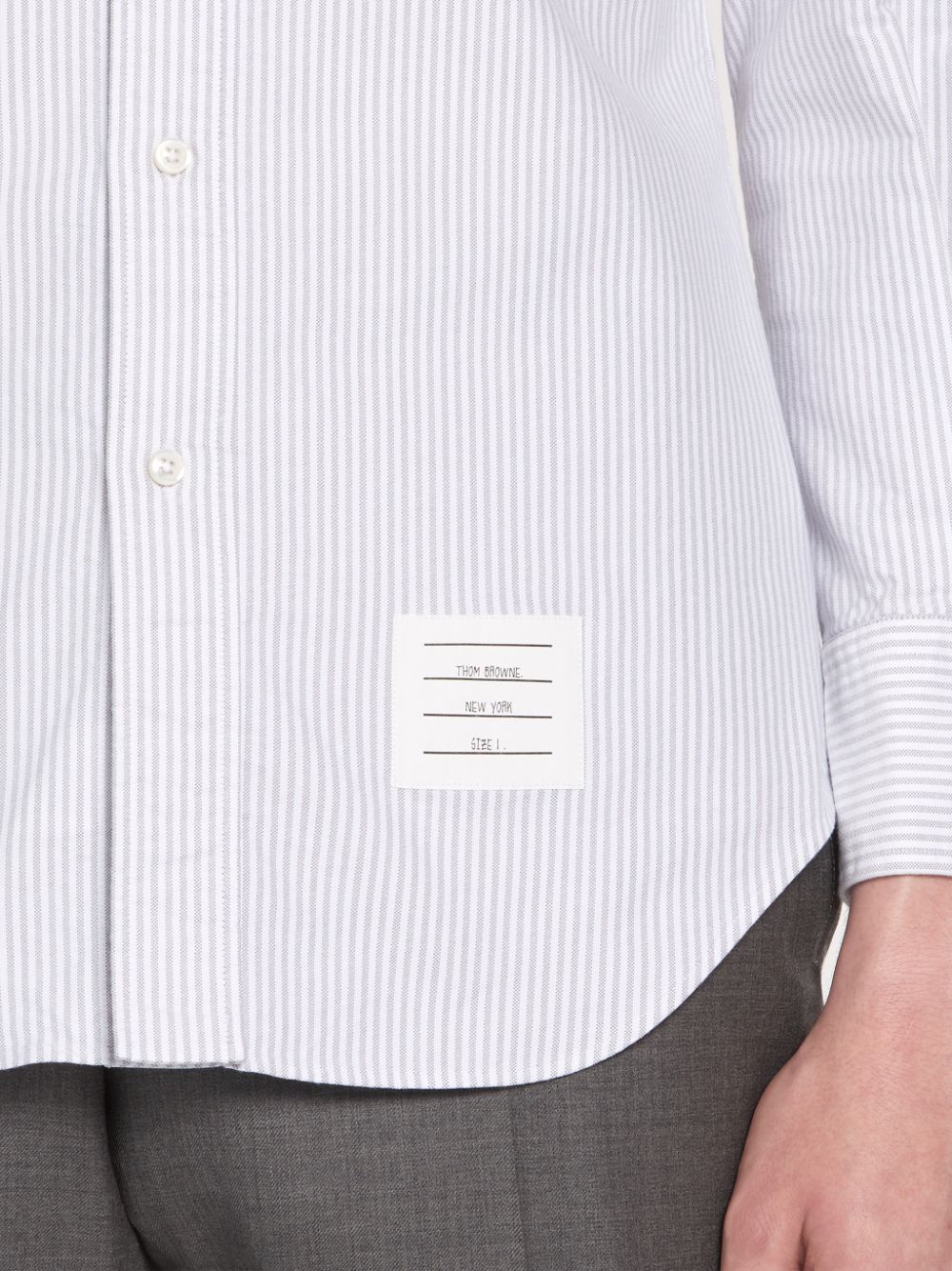 Thom Browne Medium Oxford Cotton University Stripe Grosgrain Armband Uomo Camicie Bianche | PWT46J42334