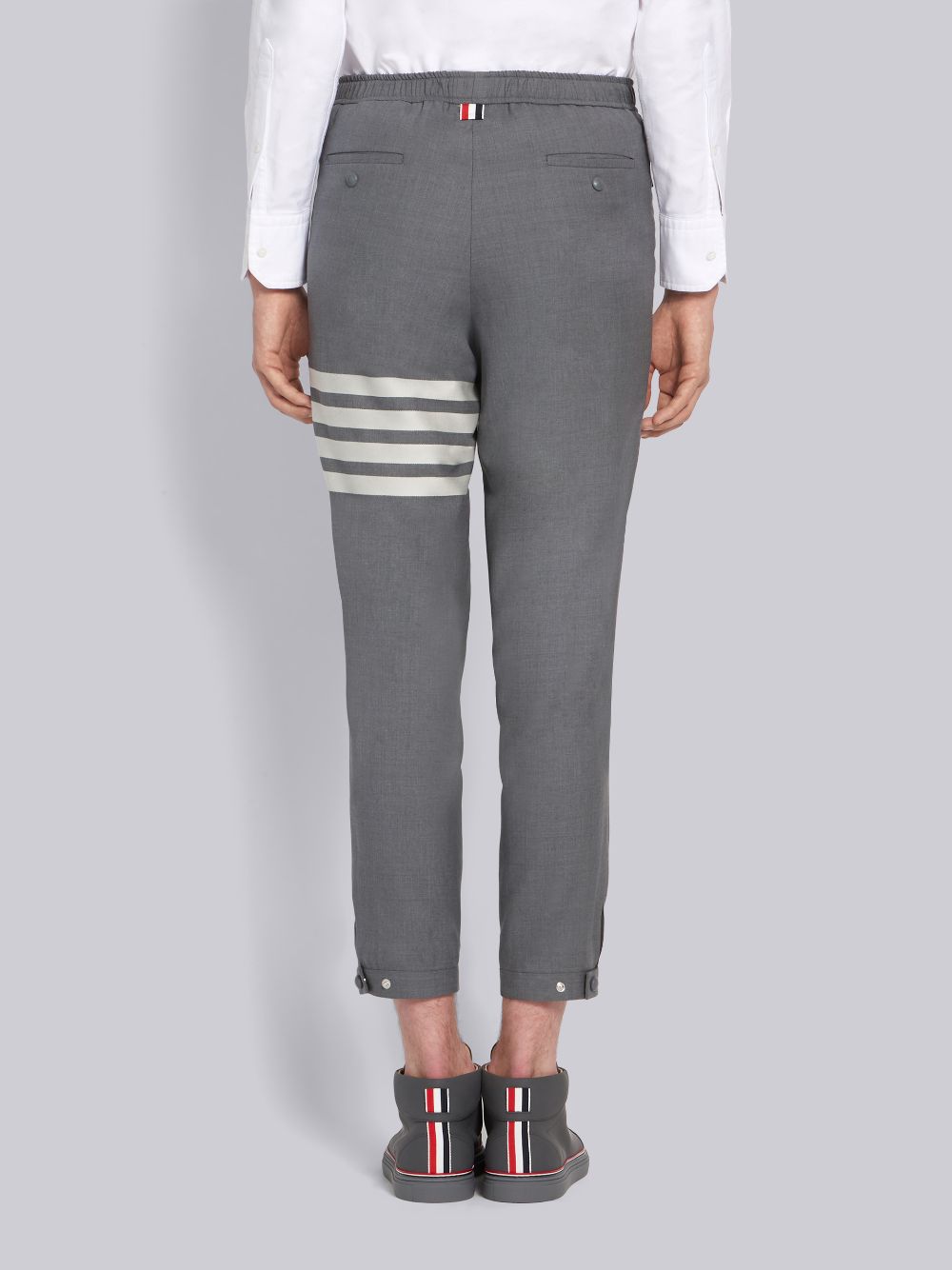 Thom Browne Medium Plain Weave Suiting Snap Front Track Uomo Pantaloni Grigie | NXY40Q78876