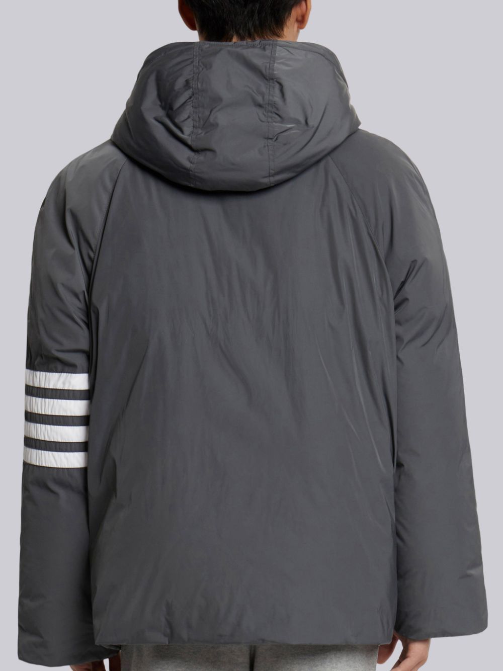 Thom Browne Medium Poly Twill 4-bar Sideline Football Uomo Parka Grigie | LYT52U44390