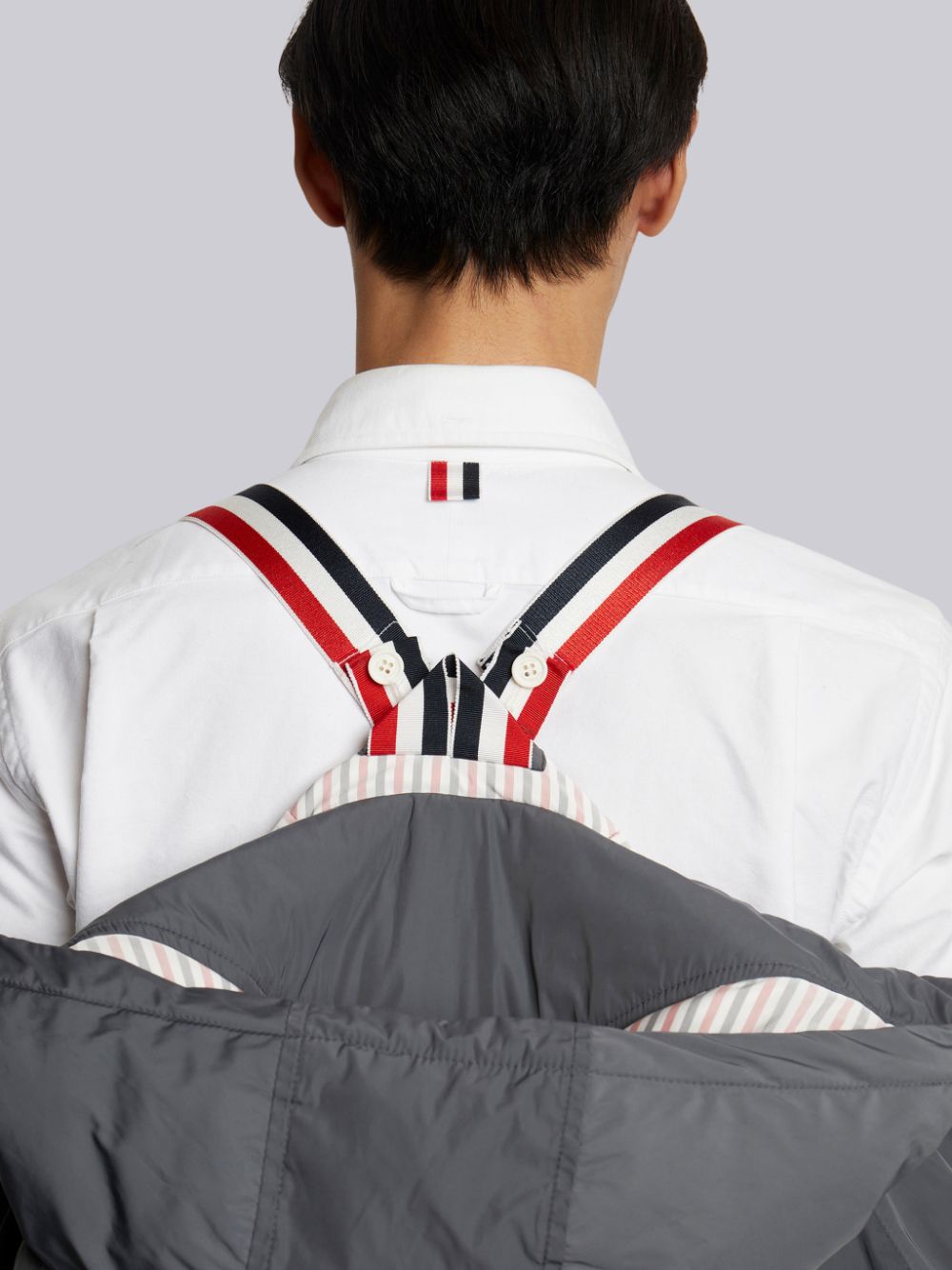 Thom Browne Medium Poly Twill 4-bar Sideline Football Uomo Parka Grigie | LYT52U44390