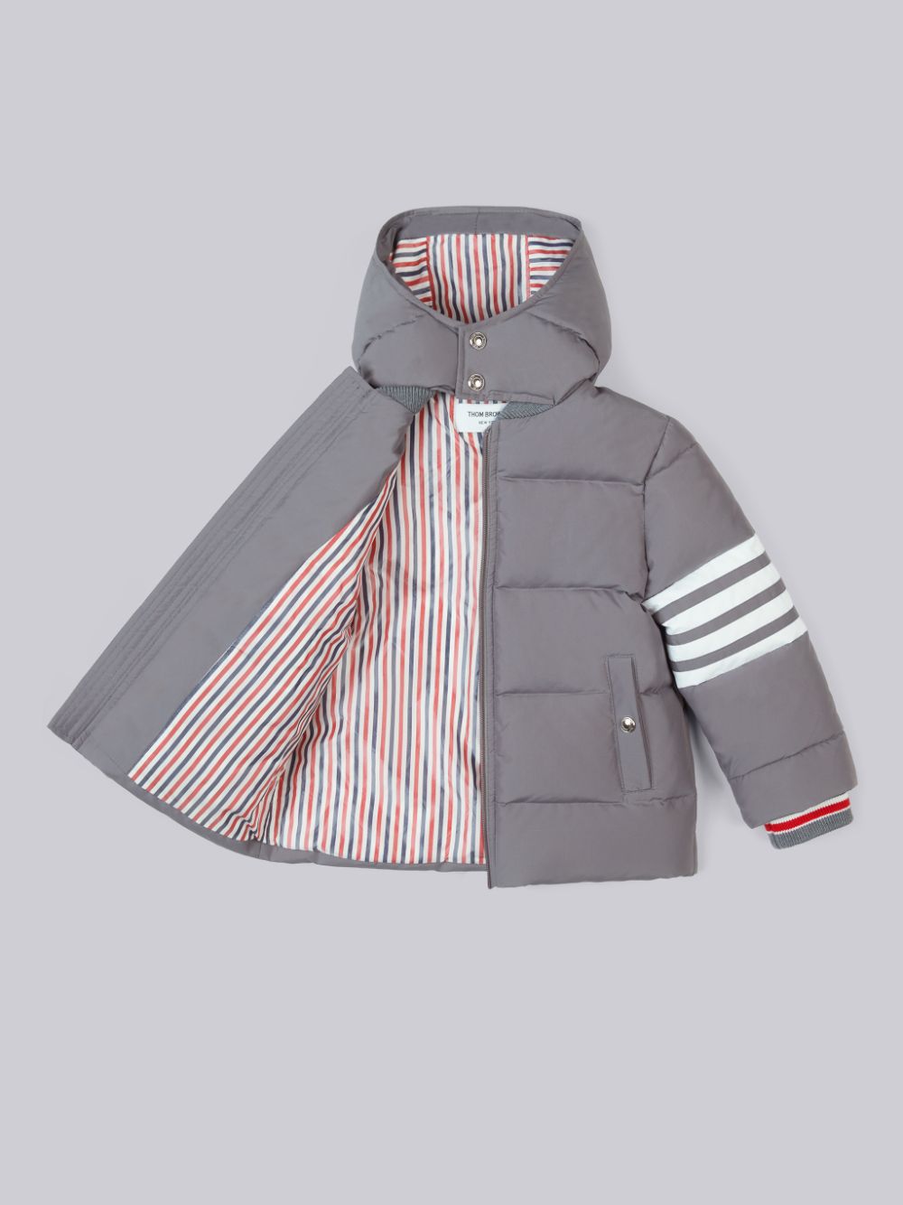 Thom Browne Medium Ripstop Downfilled Hooded 4-Bar Ragazzo Parka Grigie | KRB82V23873