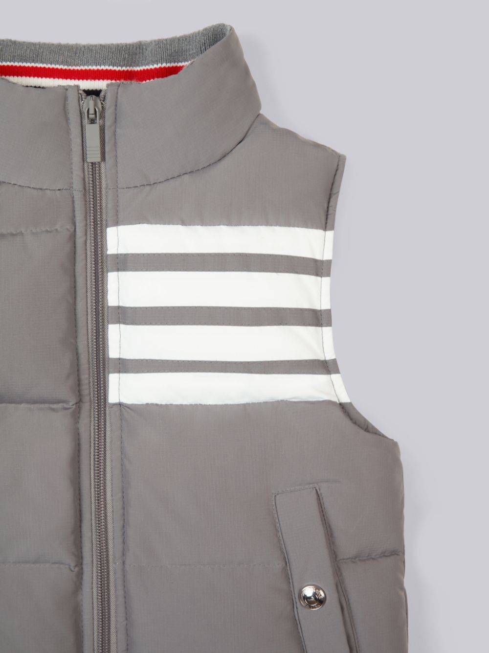 Thom Browne Medium Ripstop Downfilled Sleeveless 4-Bar Ragazzo Gilet Grigie | HEB36P90343