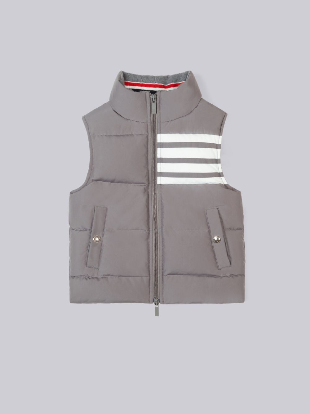 Thom Browne Medium Ripstop Downfilled Sleeveless 4-Bar Ragazzo Gilet Grigie | HEB36P90343