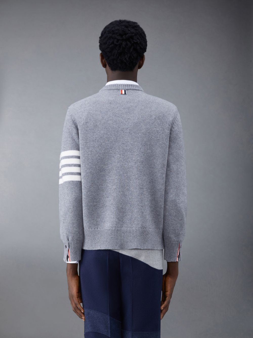 Thom Browne Merino Jersey 4-Bar Crew Neck Uomo Pullover Grigie | QCU21X72355