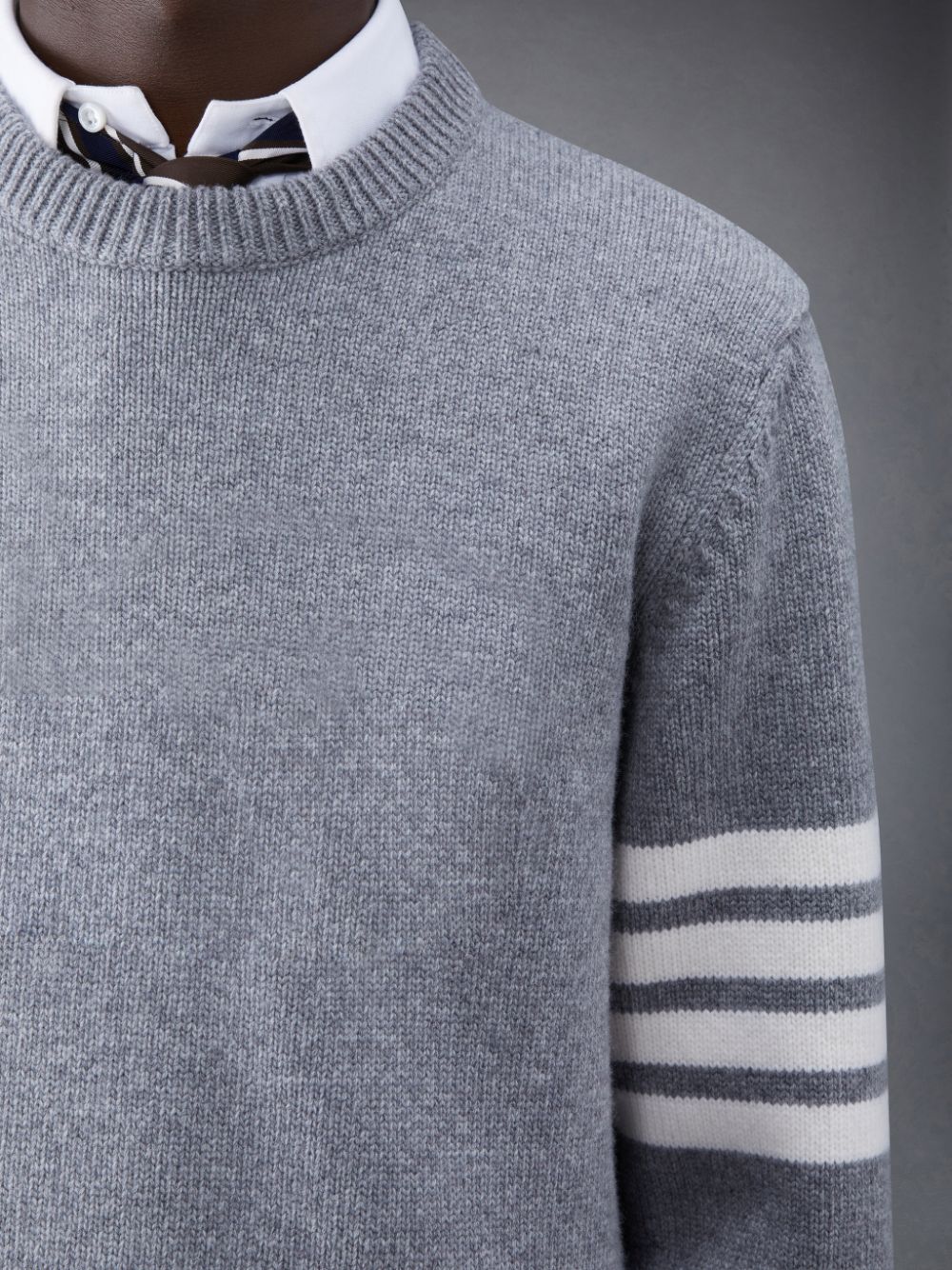 Thom Browne Merino Jersey 4-Bar Crew Neck Uomo Pullover Grigie | QCU21X72355