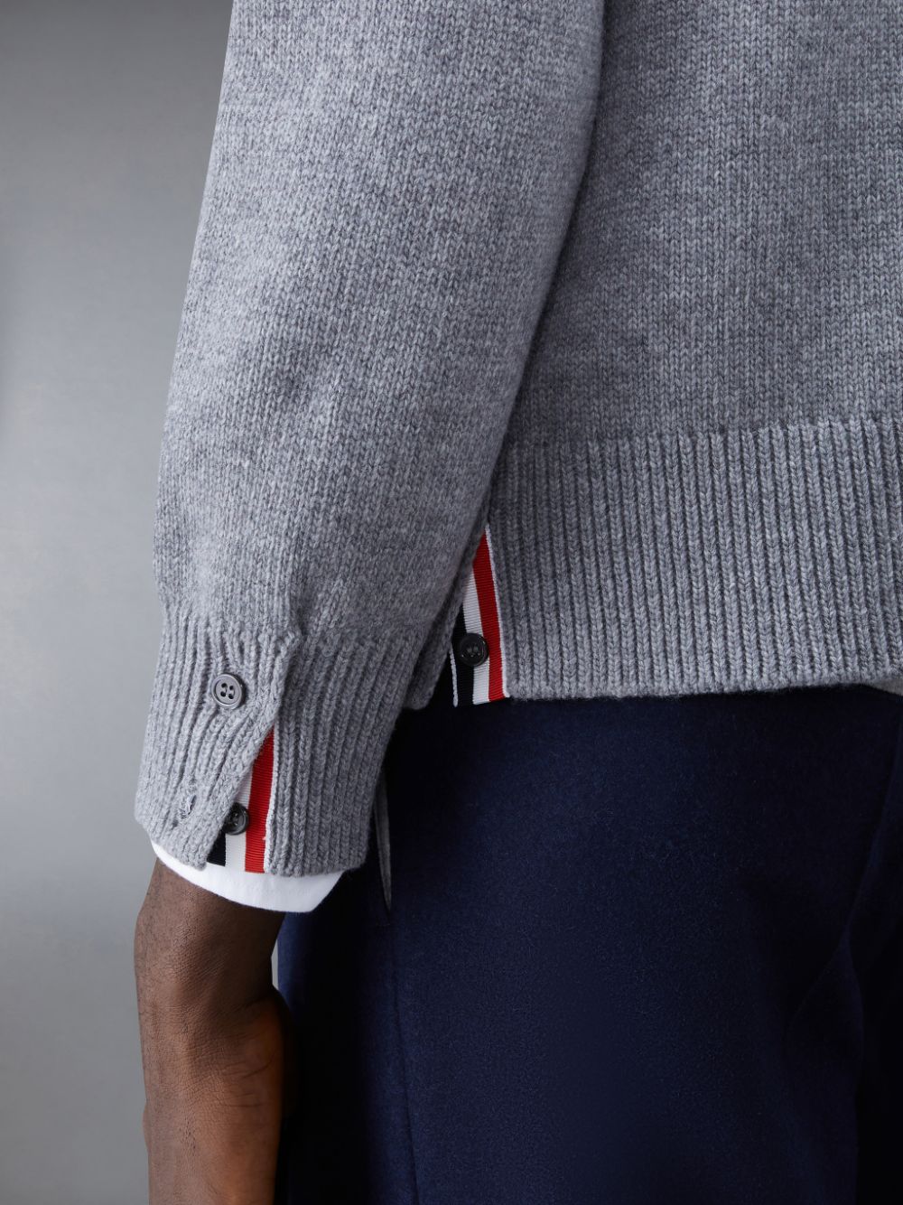 Thom Browne Merino Jersey 4-Bar Crew Neck Uomo Pullover Grigie | QCU21X72355