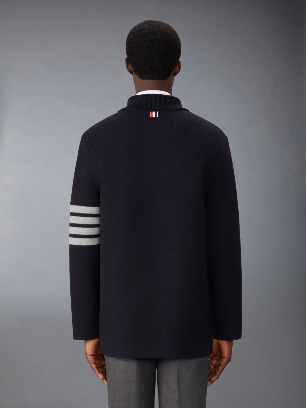 Thom Browne Merino Wool 4-Bar Car Uomo Cappotti Blu | IMA17W96610