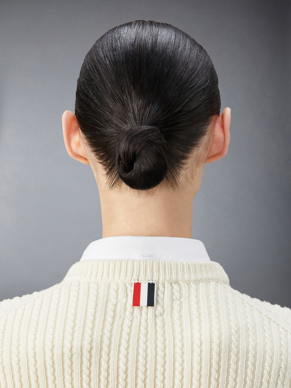 Thom Browne Merino Wool 4-Bar Cropped Cable Donna Pullover Bianche | KFA16A18942