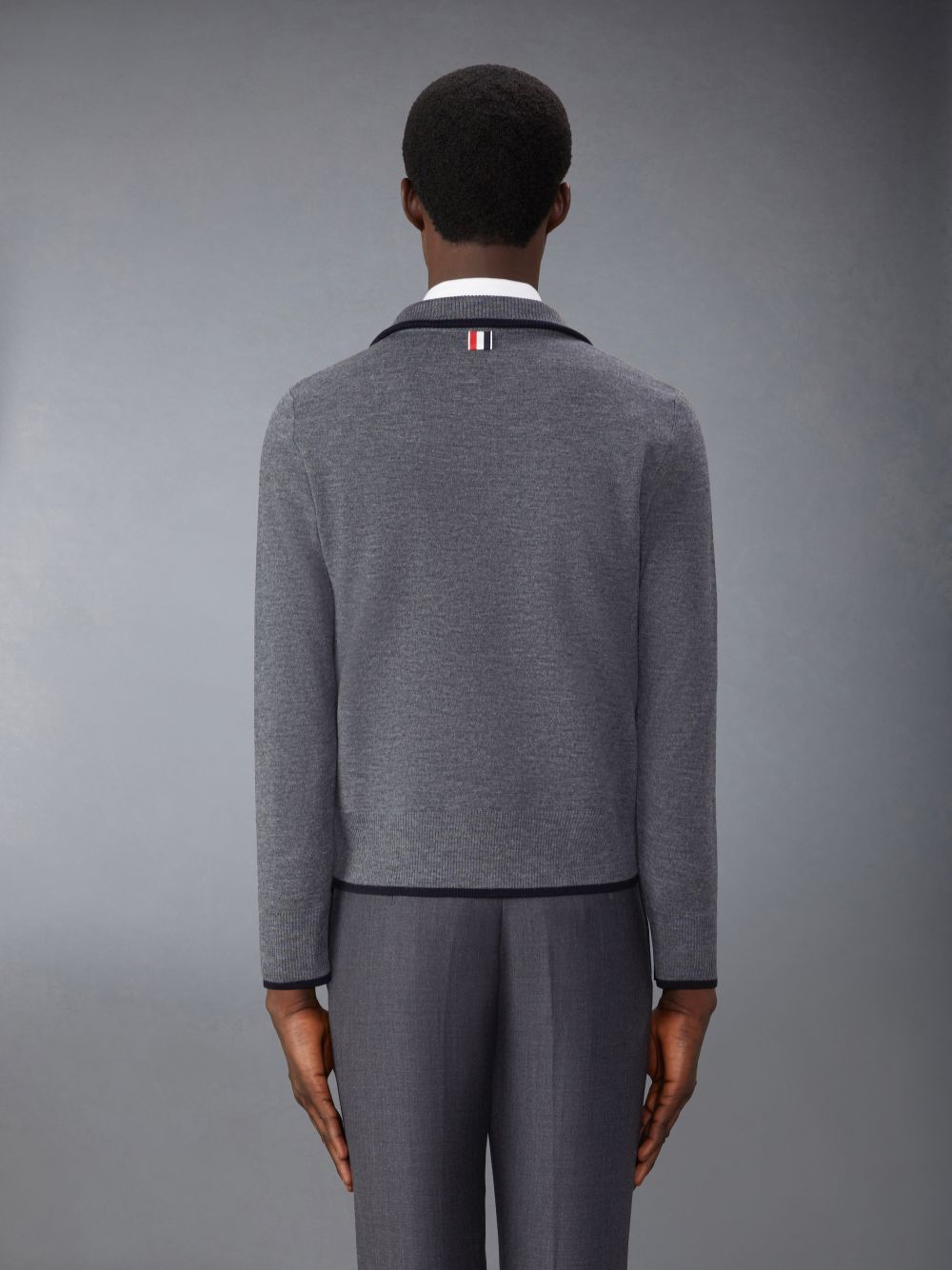 Thom Browne Merino Wool Milano Stitch Zip up Uomo Pullover Grigie | VEQ19C81664