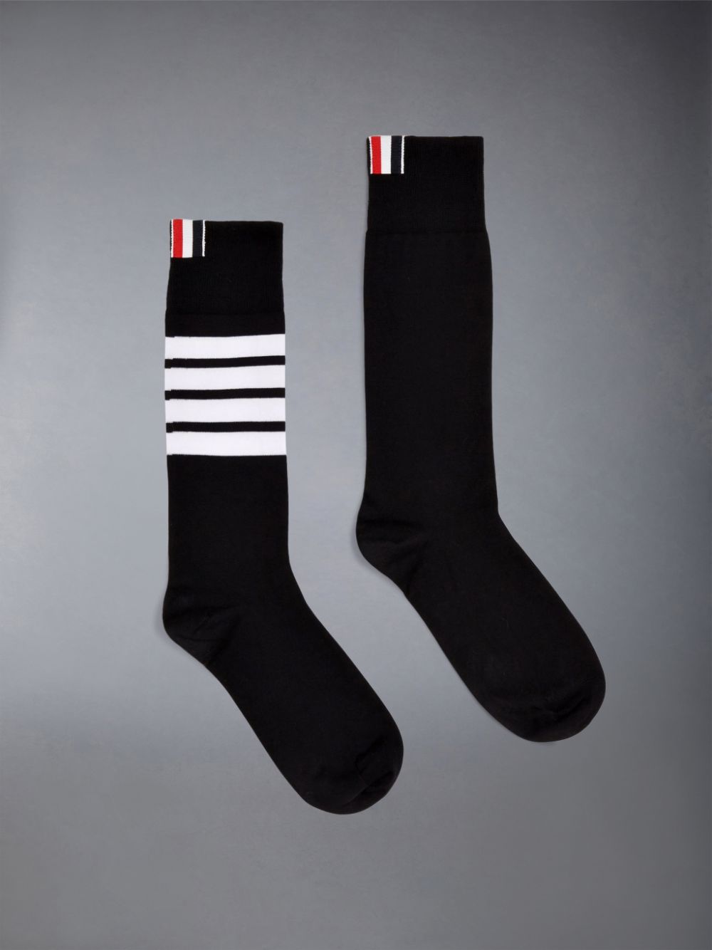 Thom Browne Mid-Calf Cotton 4-Bar Donna Calzini Nere | VYE01N94691