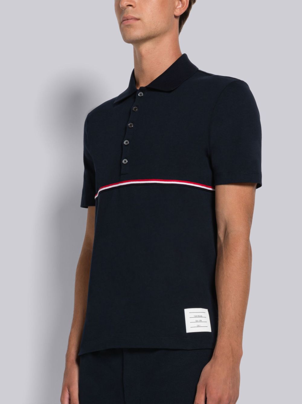 Thom Browne Midweight Jersey Stripe Short Sleeve Uomo Polo Blu | FZW97T13801