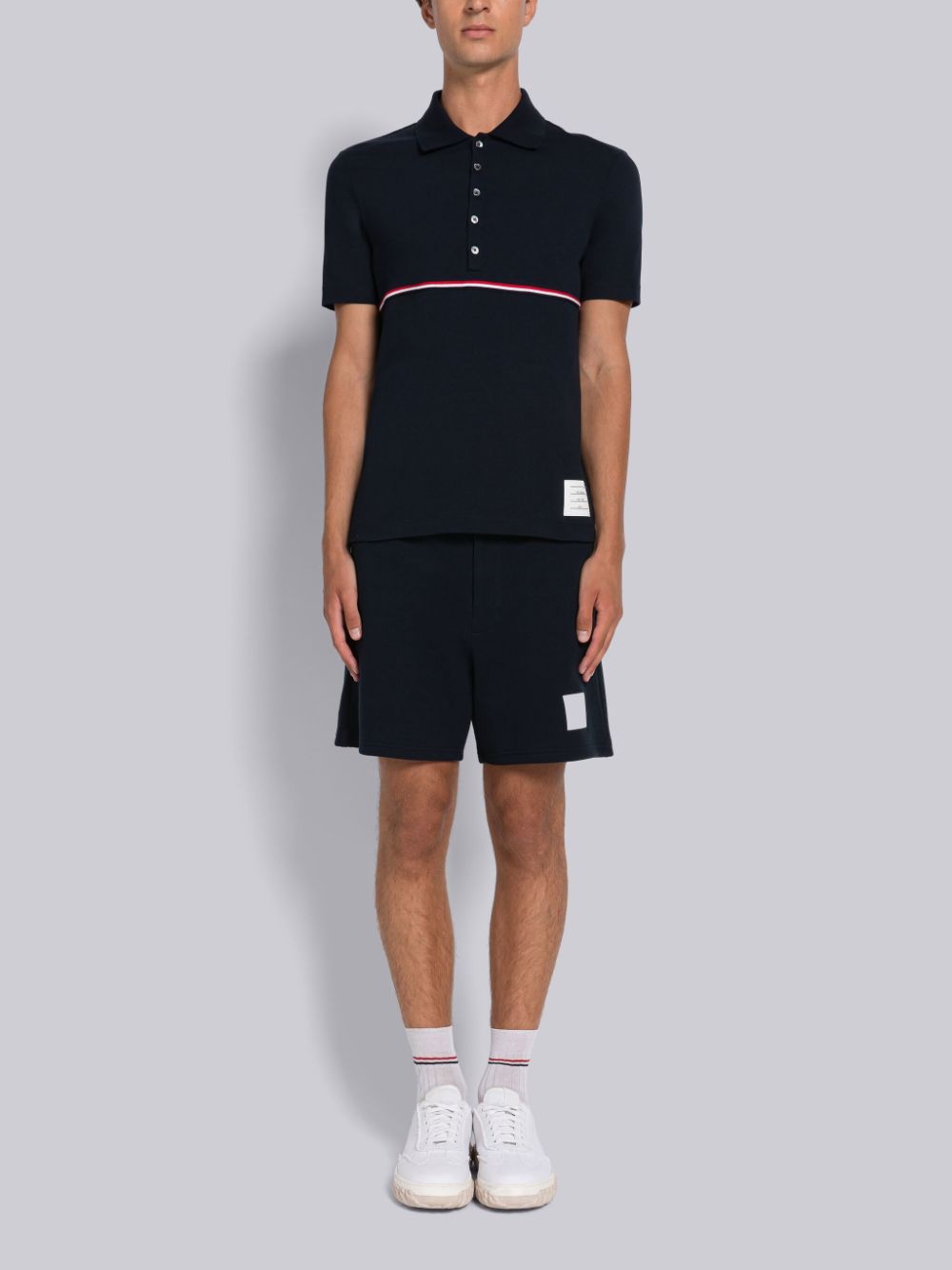 Thom Browne Midweight Jersey Stripe Short Sleeve Uomo Polo Blu | FZW97T13801