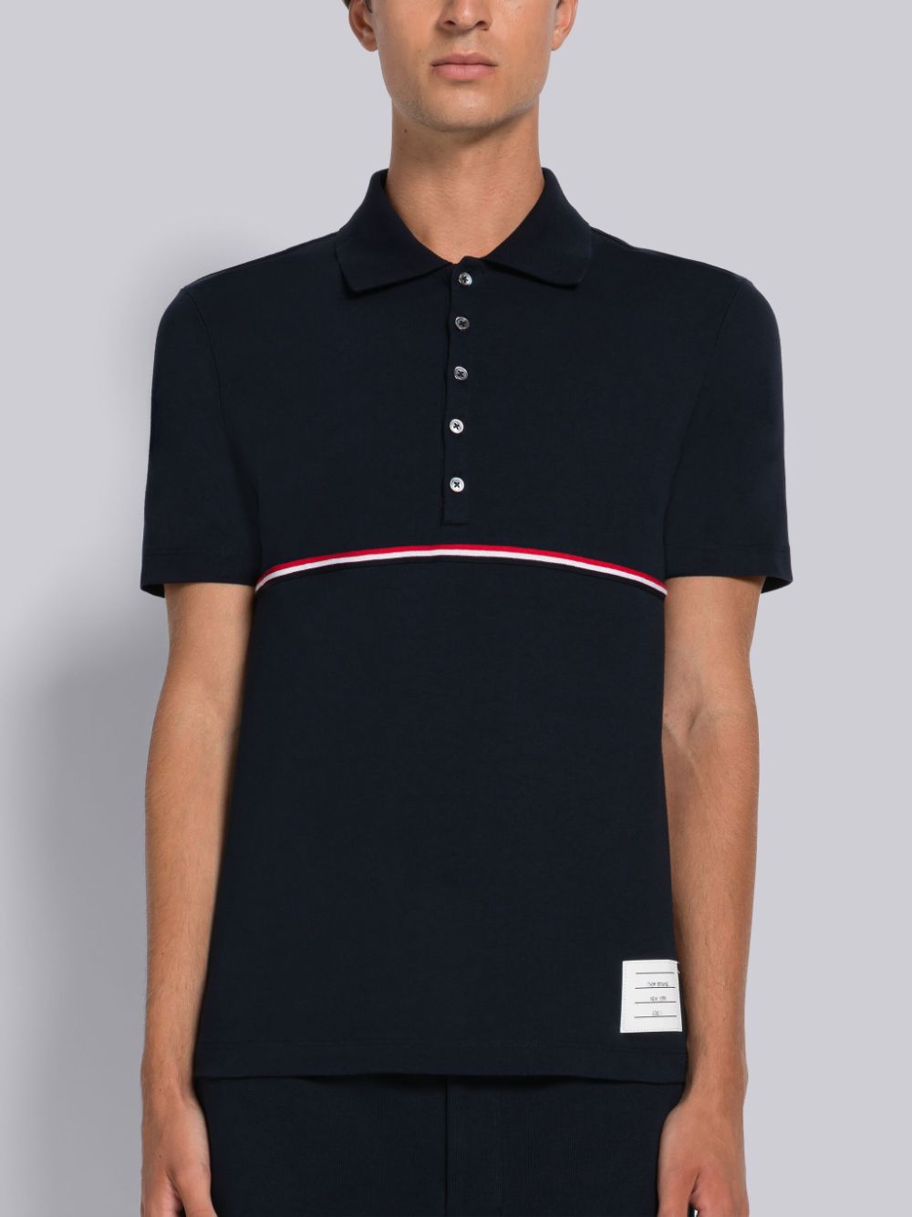 Thom Browne Midweight Jersey Stripe Short Sleeve Uomo Polo Blu | FZW97T13801