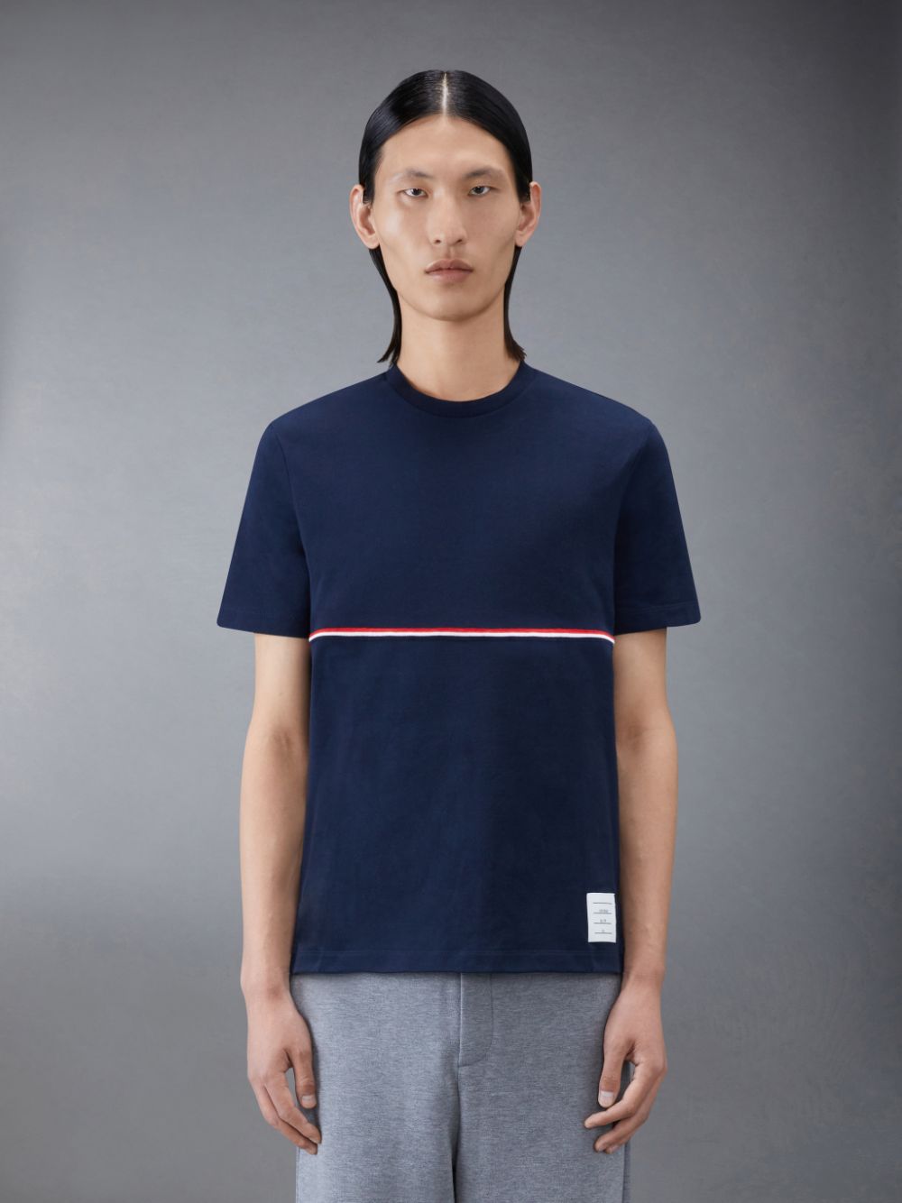 Thom Browne Midweight Jersey Stripe Short Sleeve Uomo Magliette Blu | LRF99C32583