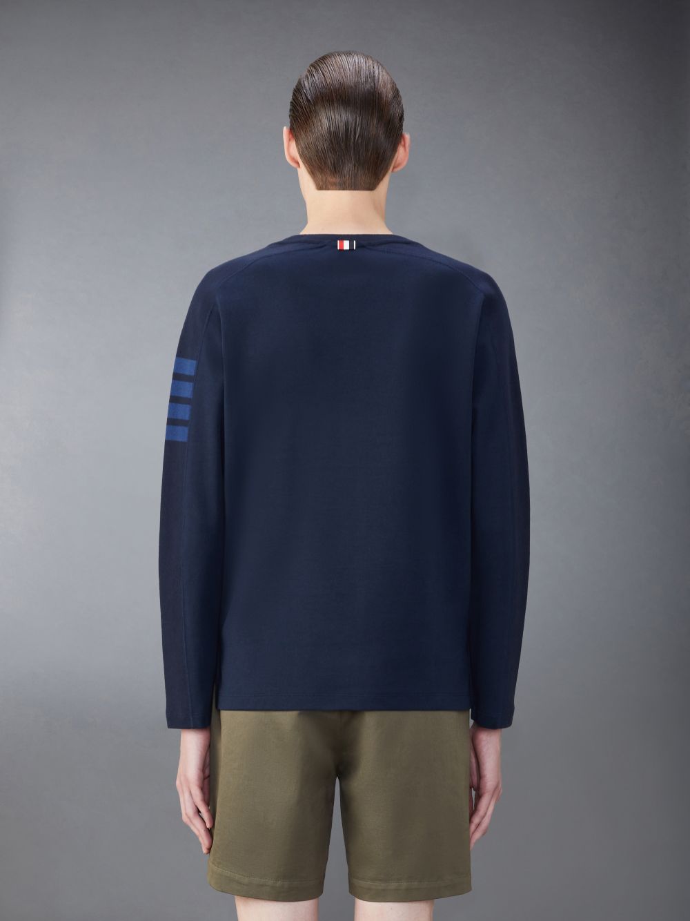 Thom Browne Milano Cotton 4-Bar Uomo Magliette Blu | JGK29P72025