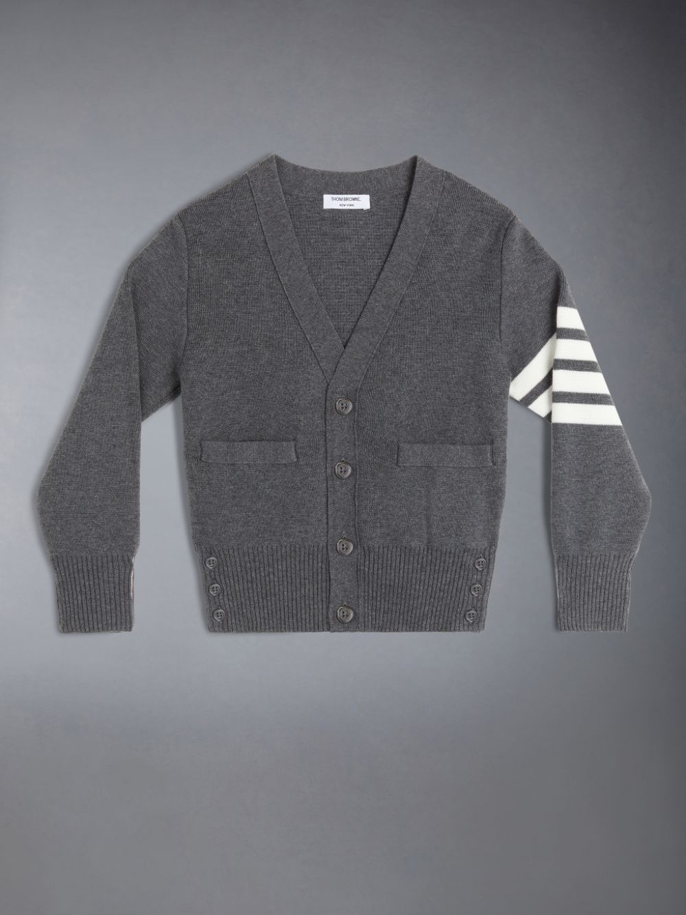 Thom Browne Milano Stitch 4-Bar V-neck Ragazza Cardigan Grigie | DGP52M58060