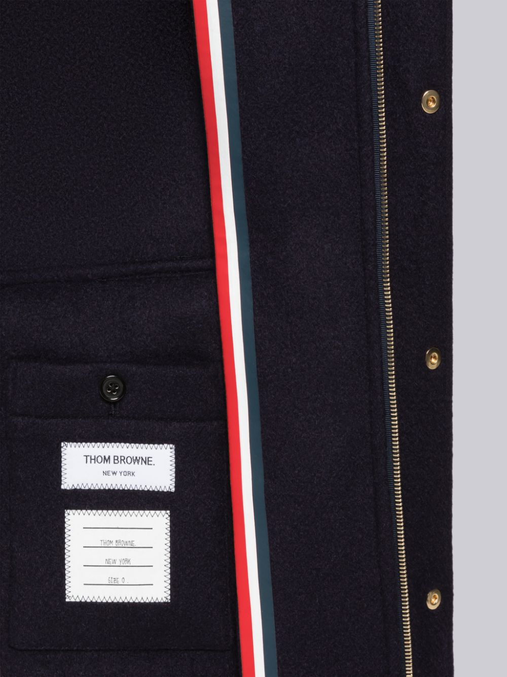 Thom Browne Military Weight Cashmere Snap Front Rain Uomo Parka Blu | OUE92V20024