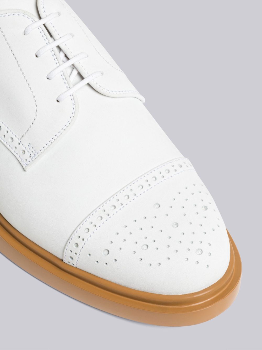 Thom Browne Nubuck Cap Toe Derby Uomo Scarpe Oxford Bianche | DWB11Q77753