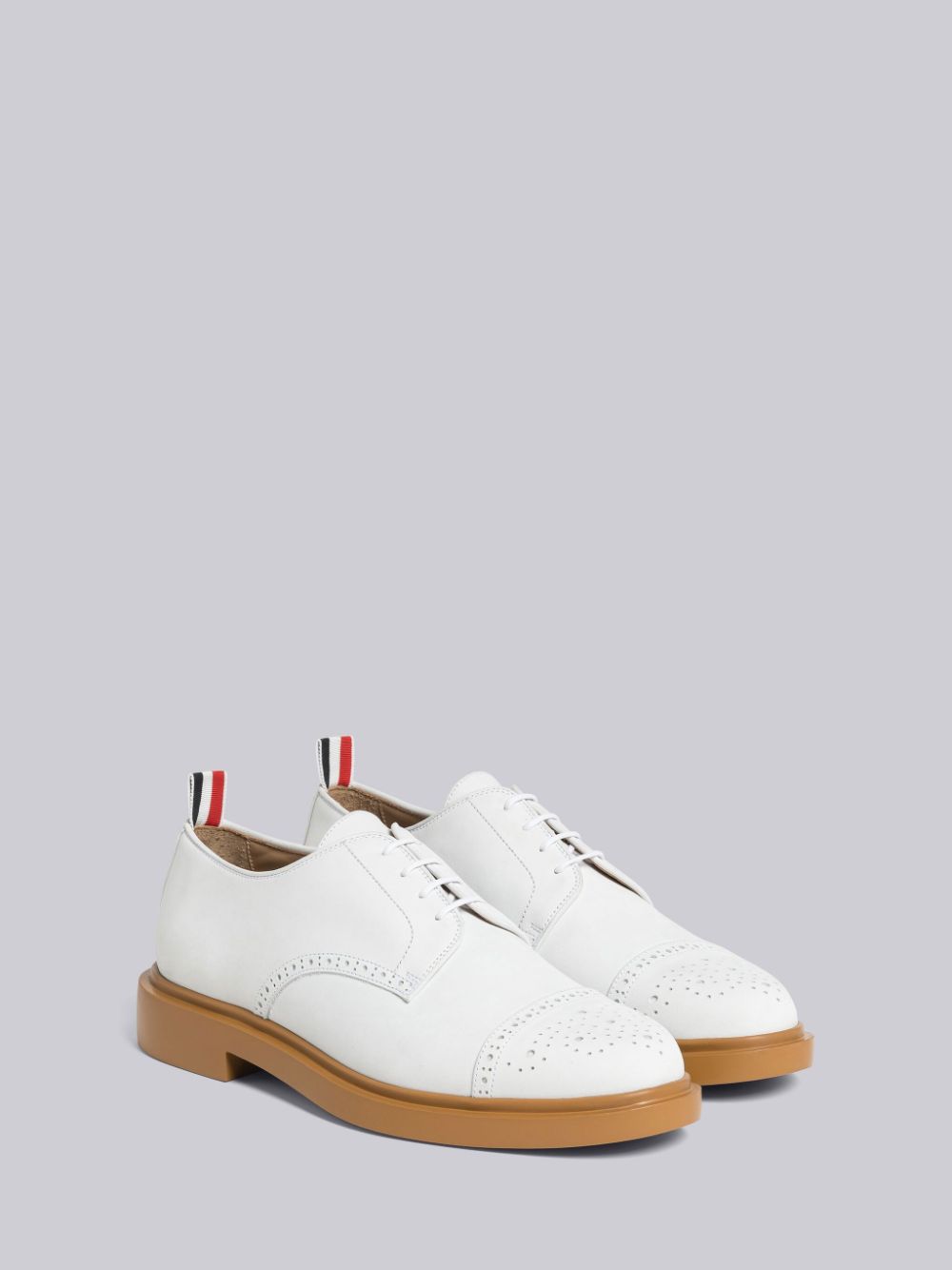 Thom Browne Nubuck Cap Toe Derby Uomo Scarpe Oxford Bianche | DWB11Q77753