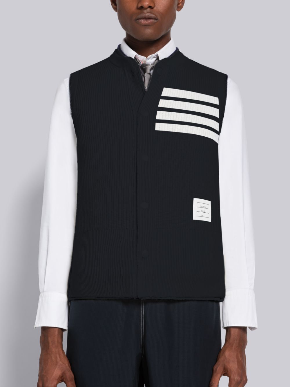 Thom Browne Nylon And Cashmere Reversible Tech Uomo Gilet Blu | TSL72Y03546