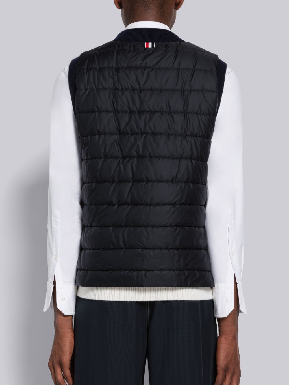 Thom Browne Nylon And Cashmere Reversible Tech Uomo Gilet Blu | TSL72Y03546