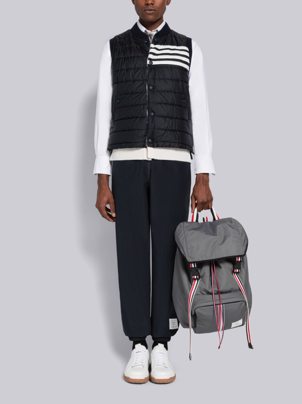 Thom Browne Nylon And Cashmere Reversible Tech Uomo Gilet Blu | TSL72Y03546