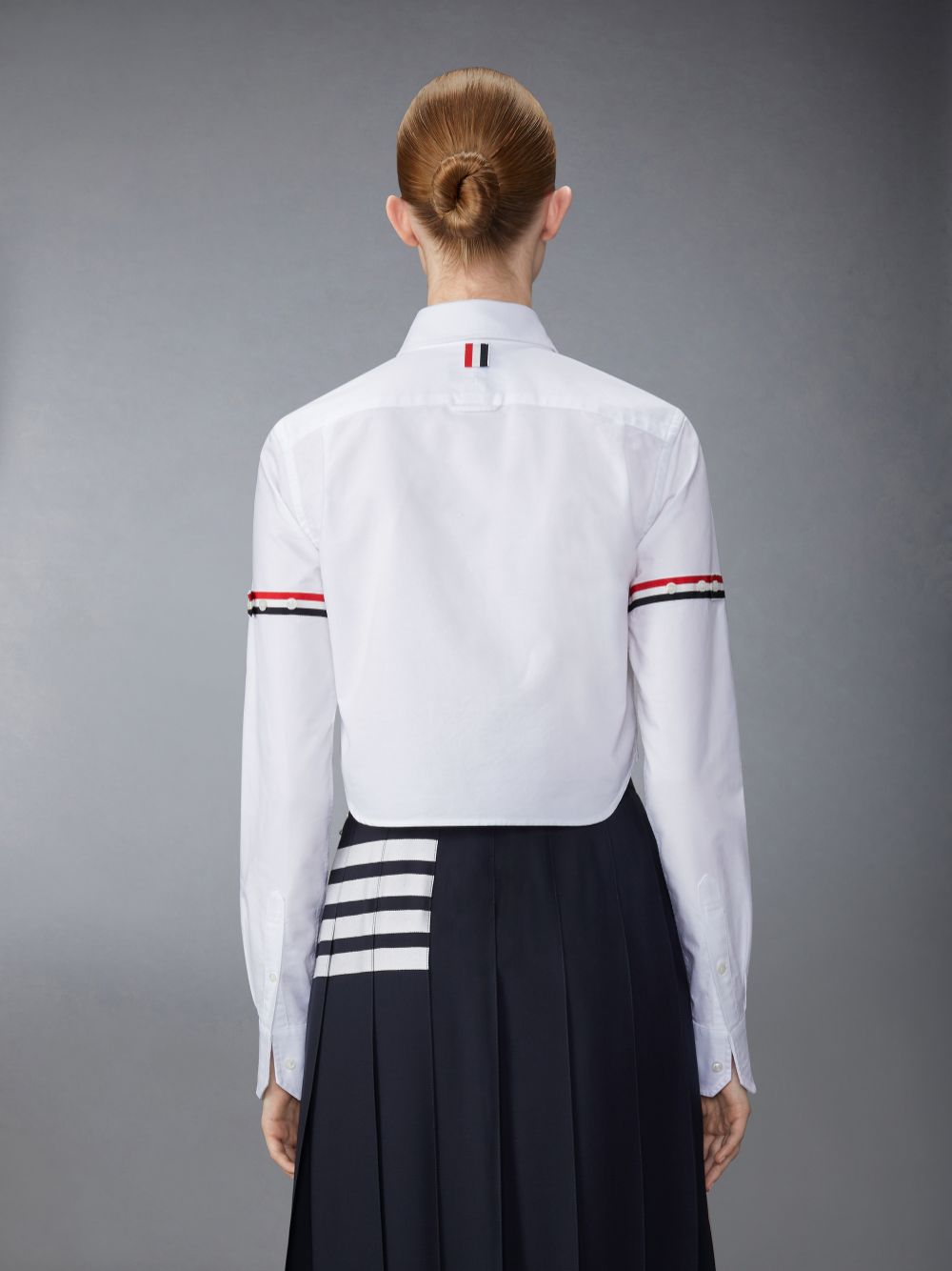 Thom Browne Oxford Armband Round Collar Cropped Donna Camicie Bianche | FLN83D87397