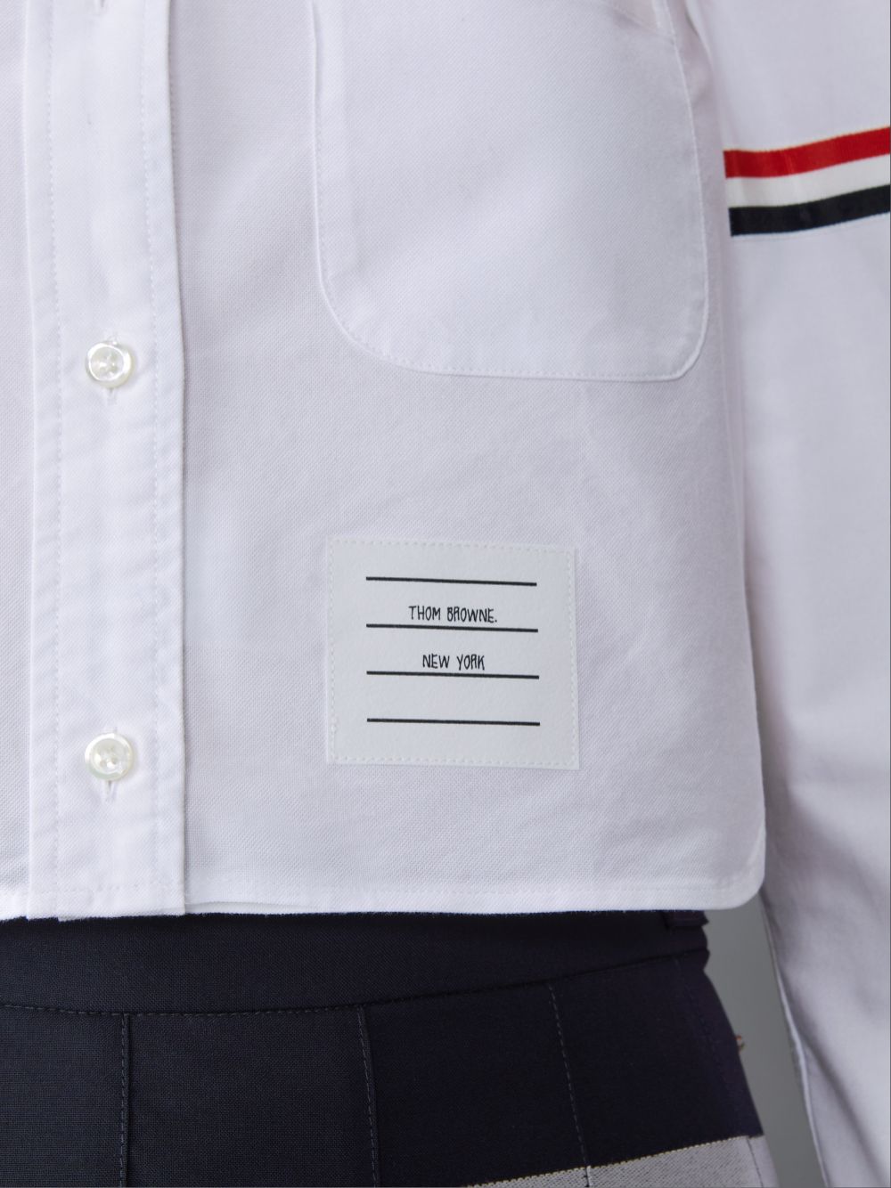 Thom Browne Oxford Armband Round Collar Cropped Donna Camicie Bianche | FLN83D87397