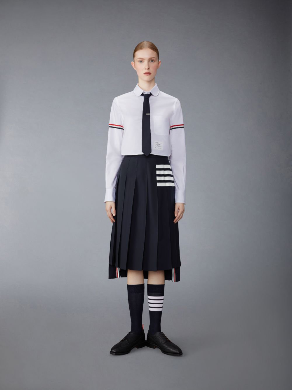 Thom Browne Oxford Armband Round Collar Cropped Donna Camicie Bianche | FLN83D87397