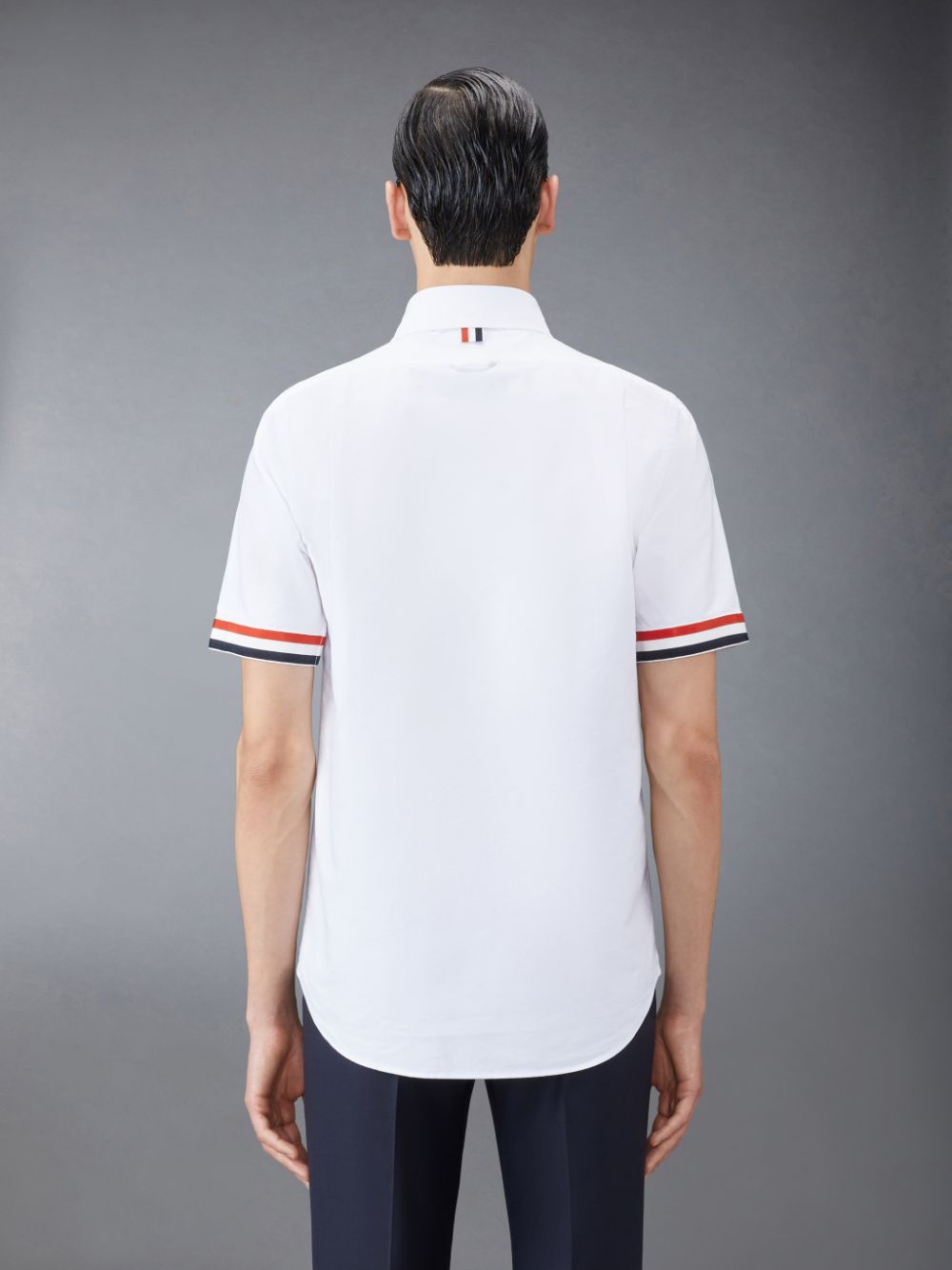 Thom Browne Oxford Grosgrain Cuff Short Sleeve Uomo Camicie Bianche | AMB34O28542