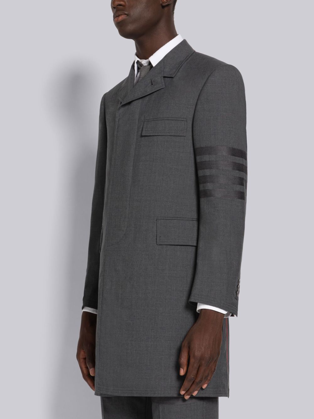 Thom Browne PLAIN WEAVE 4-BAR CHESTERFIELD Uomo Cappotti Grigie | BBU66U34015