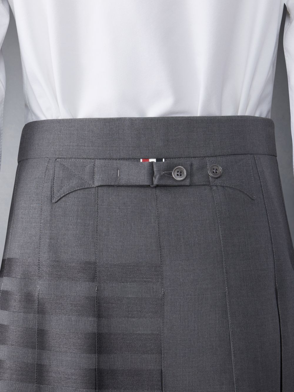 Thom Browne PLAIN WEAVE 4-BAR CLASSIC BACKSTRAP PLEATED Uomo Gonne Grigie | BNL95L89813