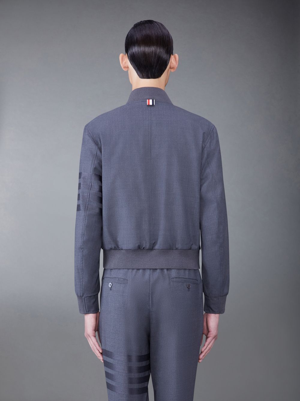 Thom Browne PLAIN WEAVE SUITING 4-BAR BLOUSON Uomo Giacche Grigie | CNI08G37418