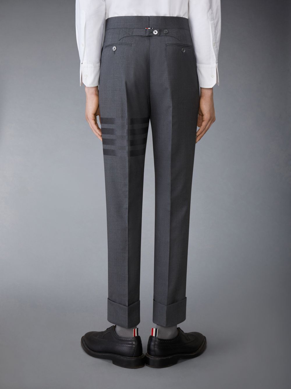 Thom Browne PLAIN WEAVE SUITING 4-BAR CLASSIC BACKSTRAP Uomo Pantaloni Grigie | ONB45G49308